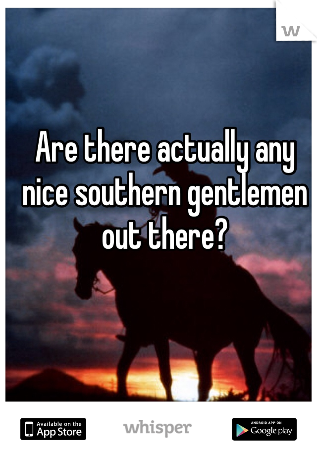 Are there actually any nice southern gentlemen out there?