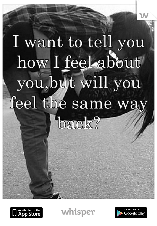 I want to tell you how I feel about you,but will you feel the same way back?