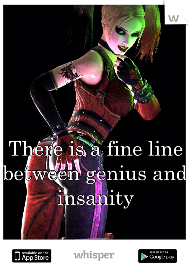 There is a fine line between genius and insanity  