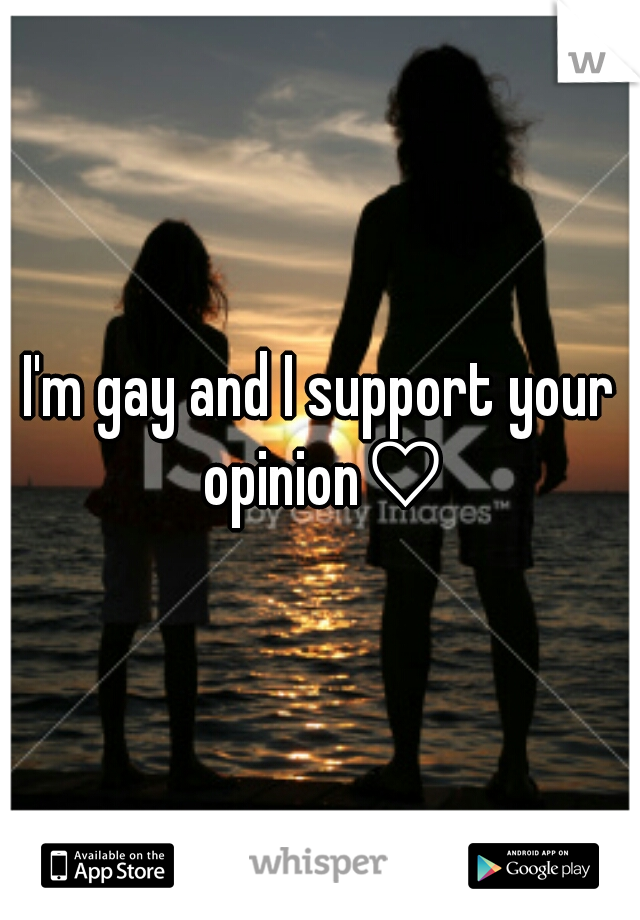 I'm gay and I support your opinion♡