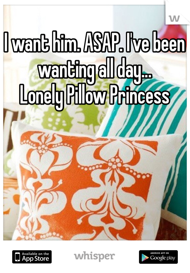 I want him. ASAP. I've been wanting all day...
Lonely Pillow Princess