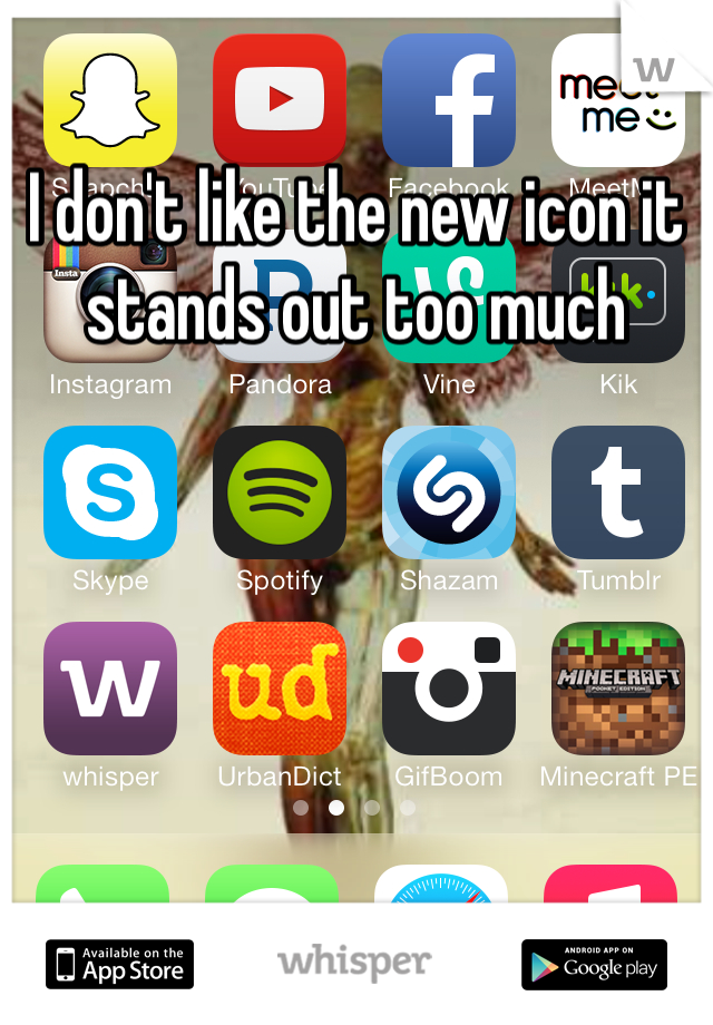 I don't like the new icon it stands out too much