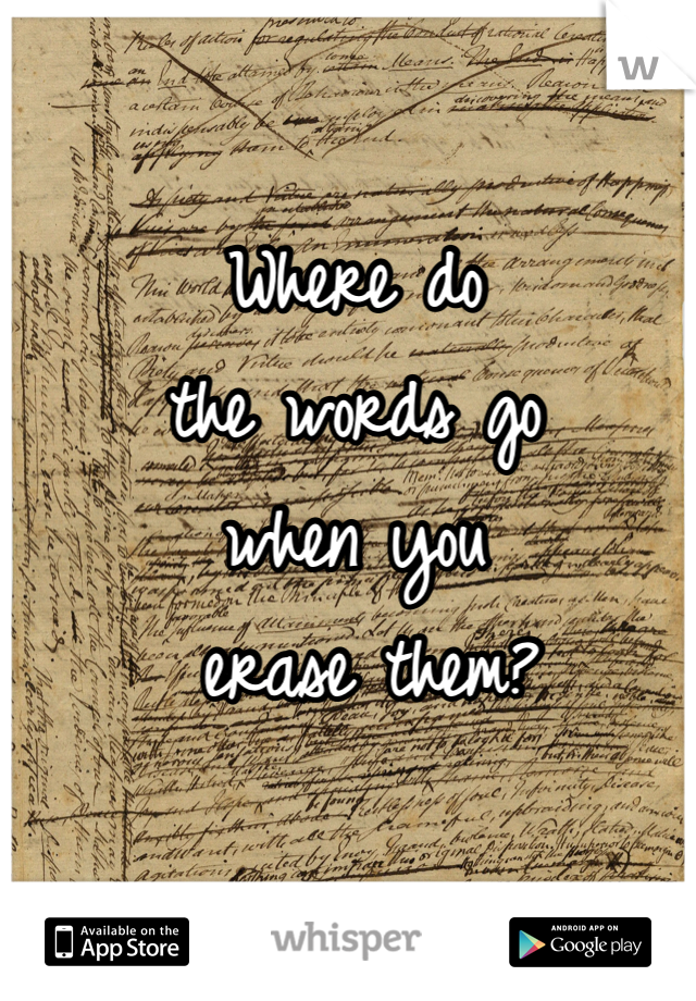 Where do 
the words go 
when you
 erase them?