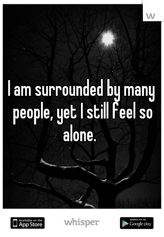 I am surrounded by many people, yet I still feel so alone.  