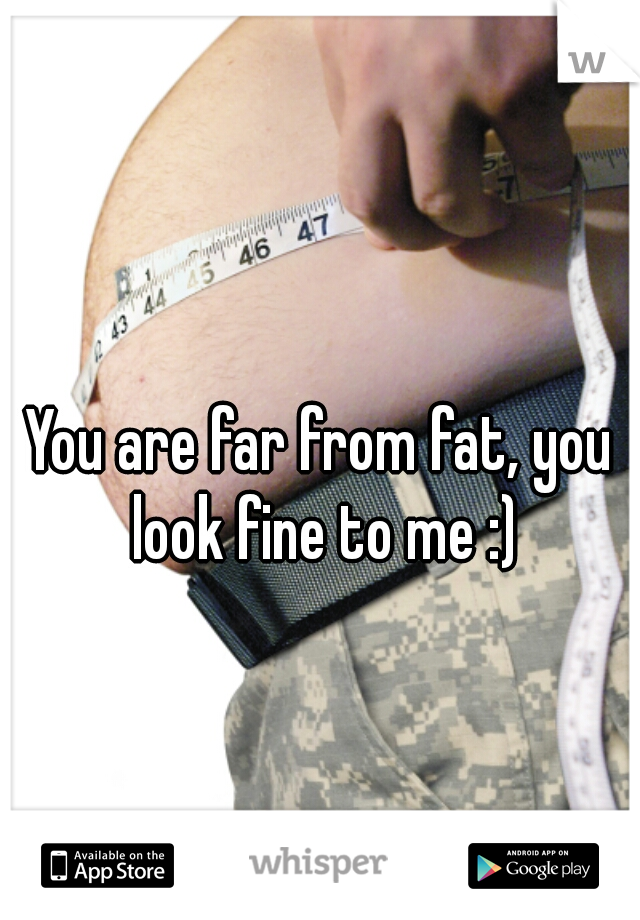 You are far from fat, you look fine to me :)