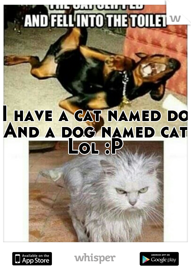I have a cat named dog
And a dog named cat
Lol :P