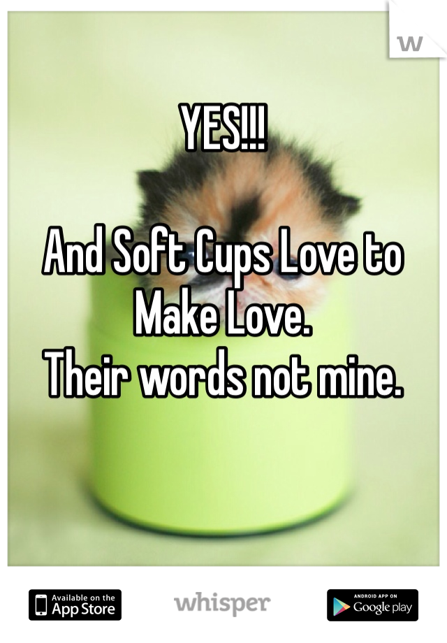 YES!!!

And Soft Cups Love to Make Love. 
Their words not mine. 