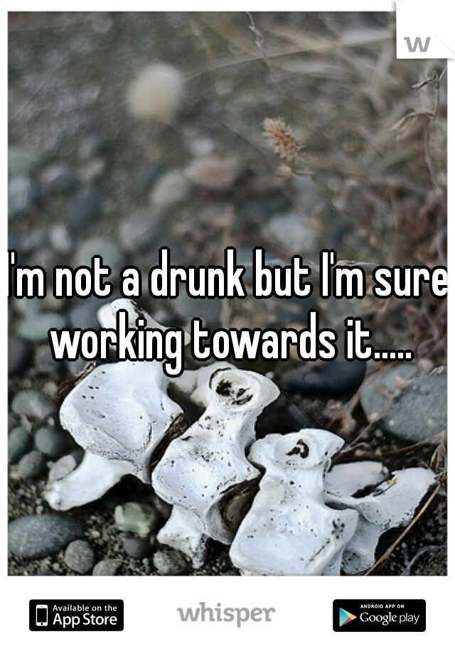 I'm not a drunk but I'm sure working towards it.....