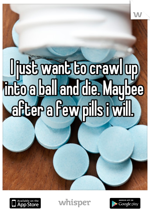 I just want to crawl up into a ball and die. Maybee after a few pills i will. 