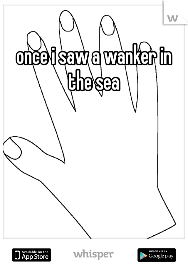 once i saw a wanker in the sea