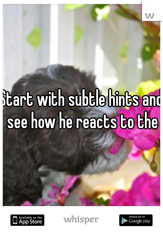 Start with subtle hints and see how he reacts to them