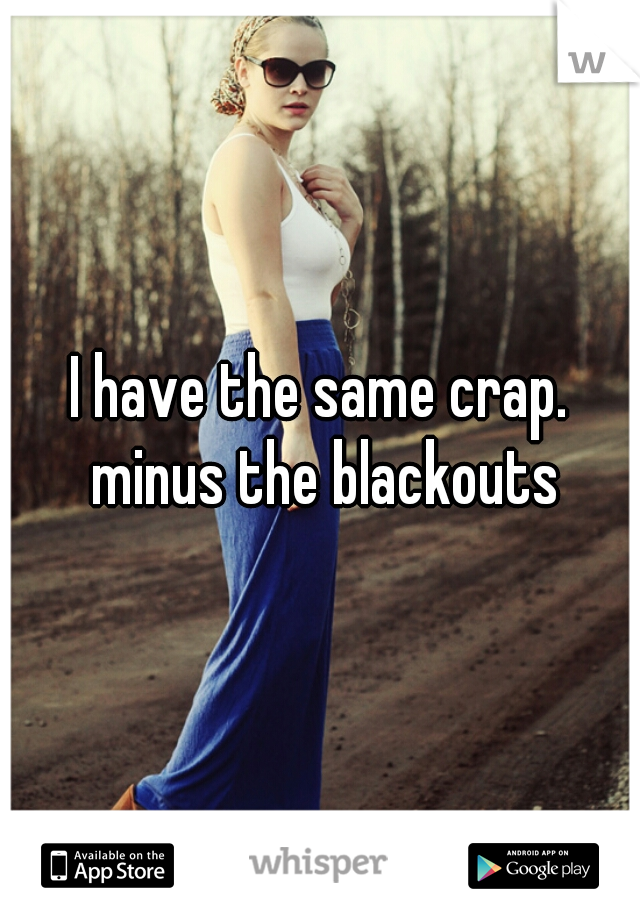 I have the same crap.
 minus the blackouts