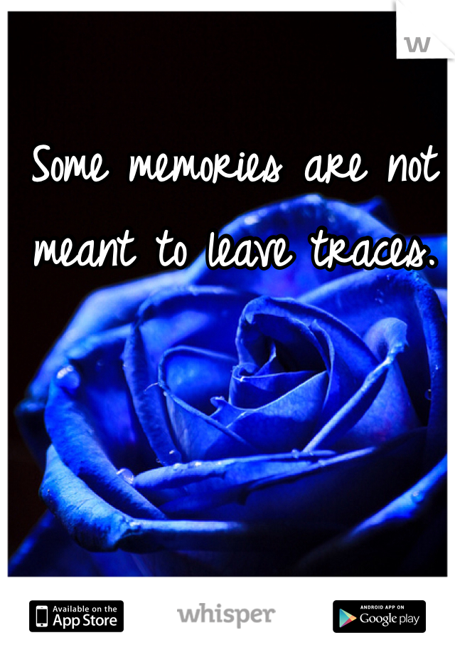 Some memories are not meant to leave traces.
