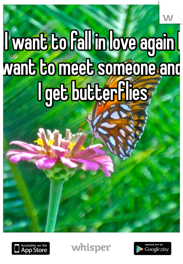 I want to fall in love again I want to meet someone and I get butterflies 