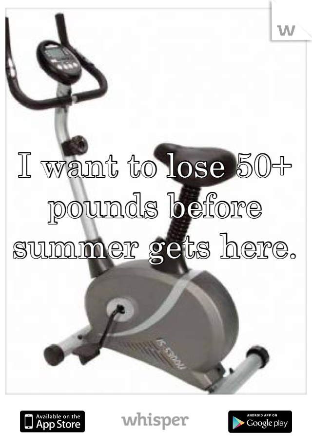 I want to lose 50+ pounds before summer gets here. 