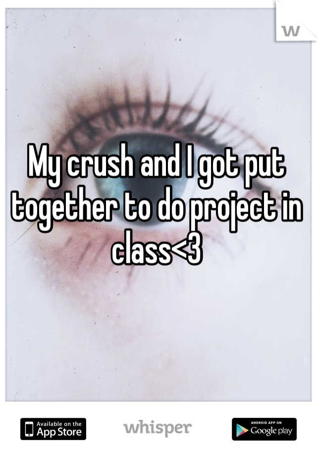 My crush and I got put together to do project in class<3 