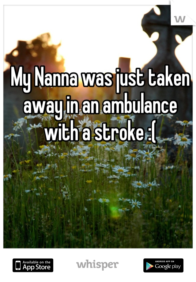 My Nanna was just taken away in an ambulance with a stroke :(