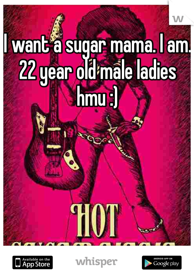 I want a sugar mama. I am. 22 year old male ladies hmu :) 