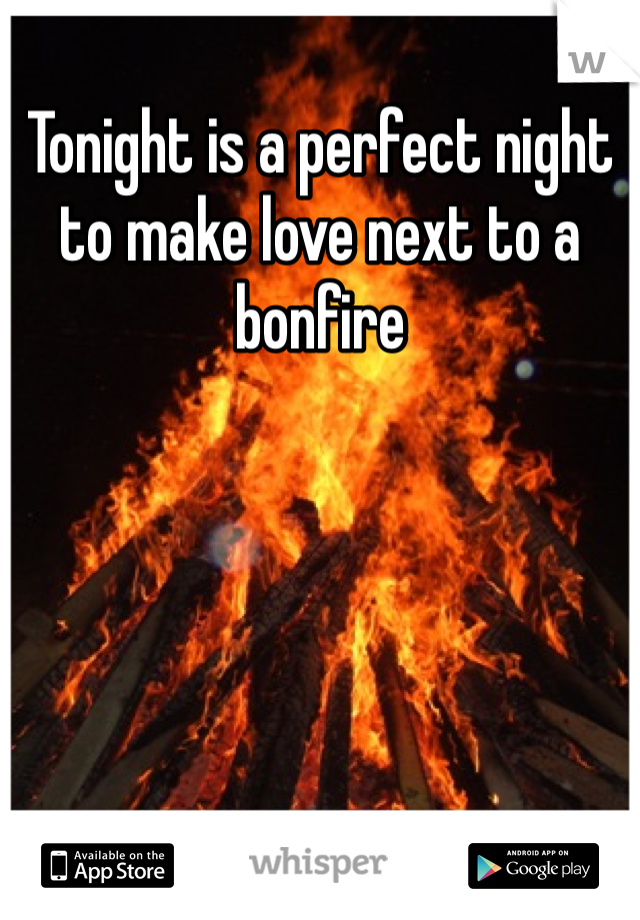 Tonight is a perfect night to make love next to a bonfire 