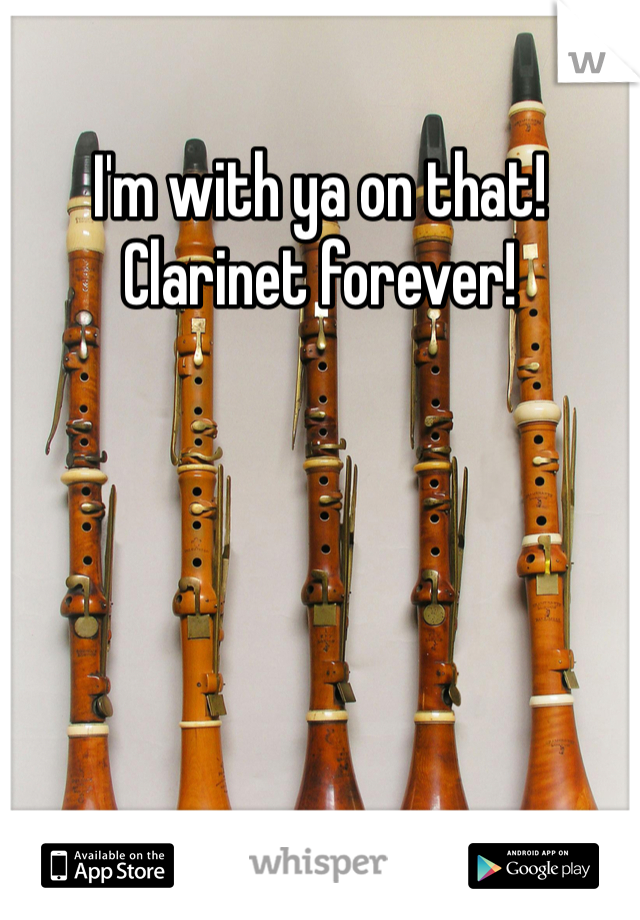 I'm with ya on that! Clarinet forever!