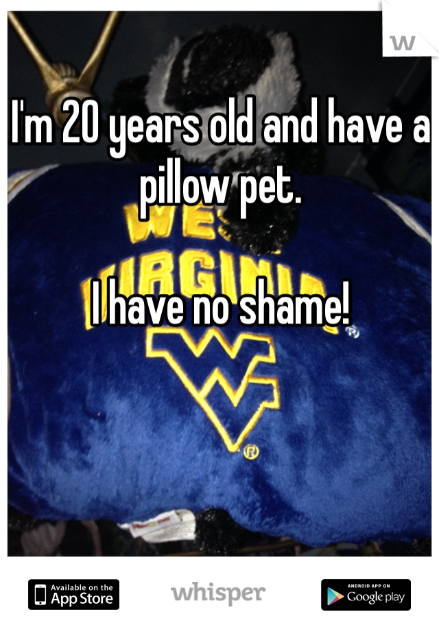 I'm 20 years old and have a pillow pet.

I have no shame! 