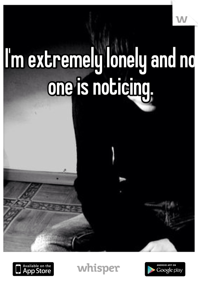 I'm extremely lonely and no one is noticing.