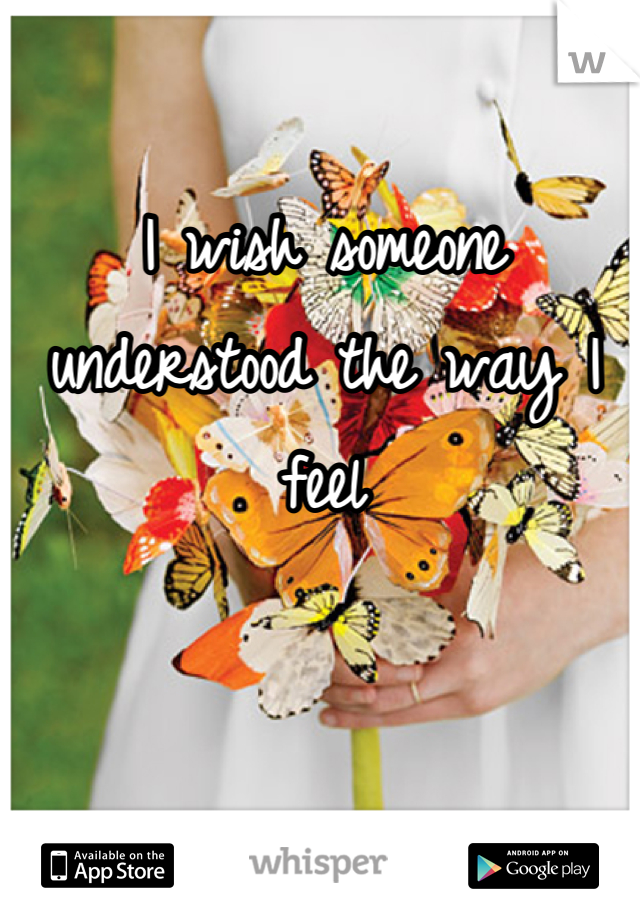 I wish someone understood the way I feel