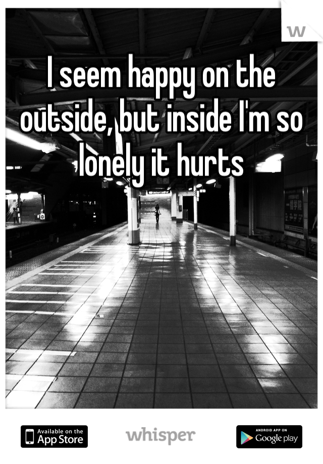 I seem happy on the outside, but inside I'm so lonely it hurts