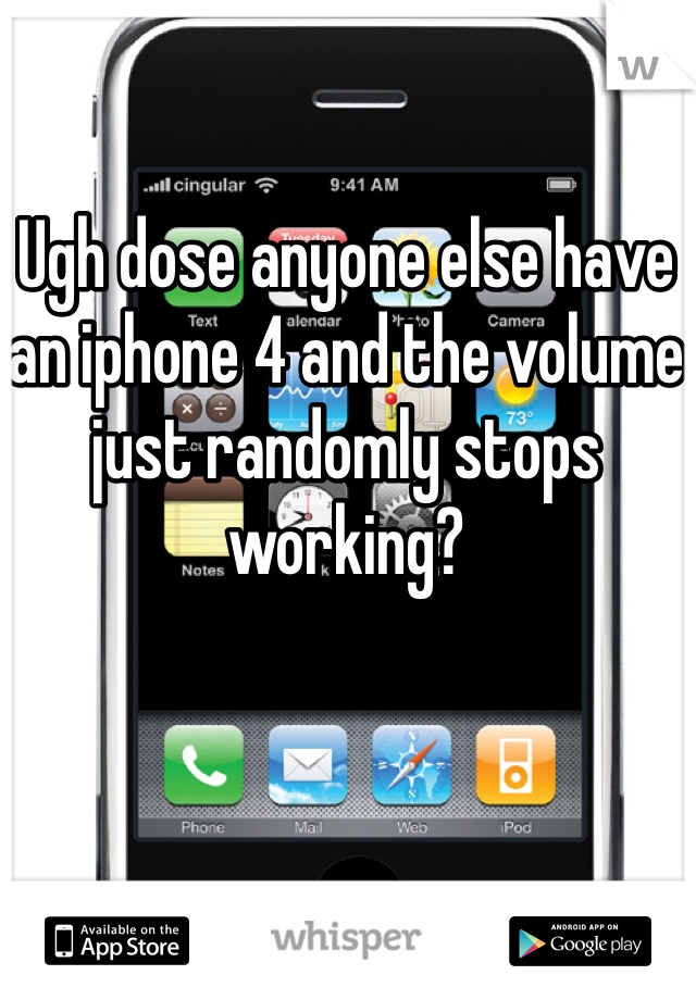 Ugh dose anyone else have an iphone 4 and the volume just randomly stops working? 