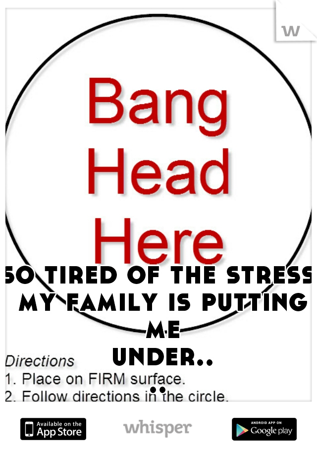 so tired of the stress my family is putting me under....