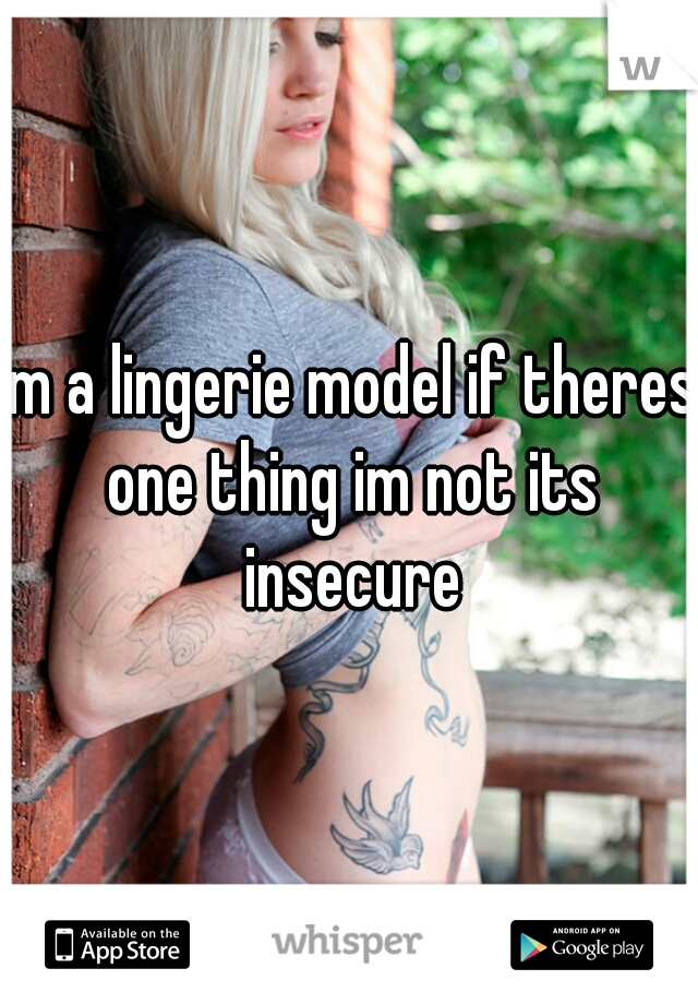 im a lingerie model if theres one thing im not its insecure