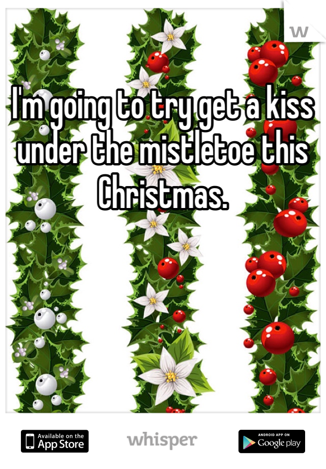 I'm going to try get a kiss under the mistletoe this Christmas.