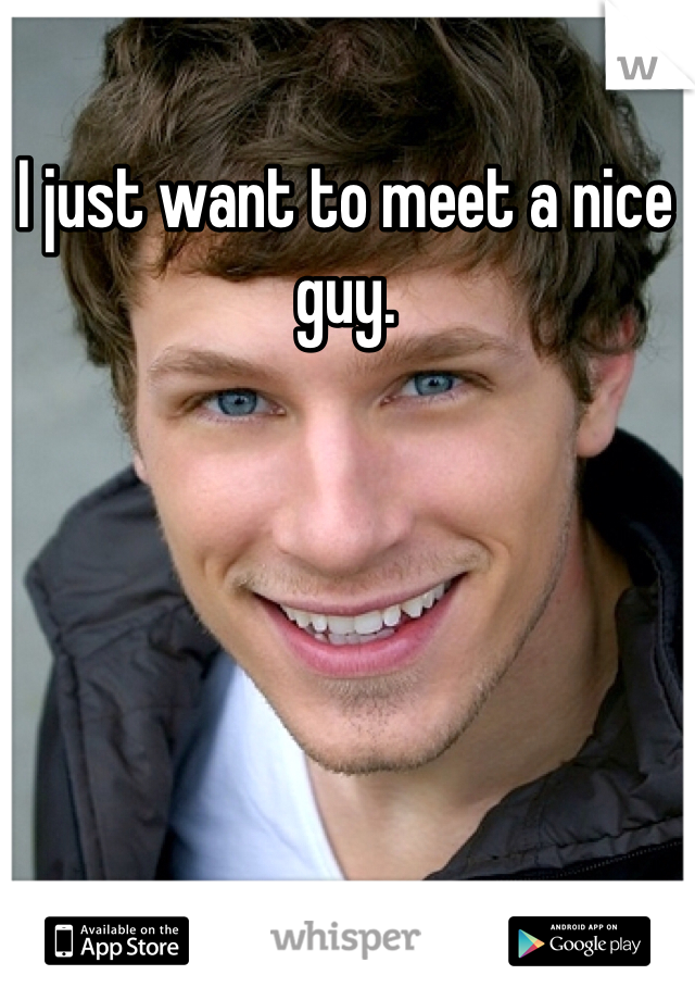 I just want to meet a nice guy. 