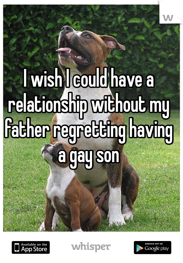 I wish I could have a relationship without my father regretting having a gay son
