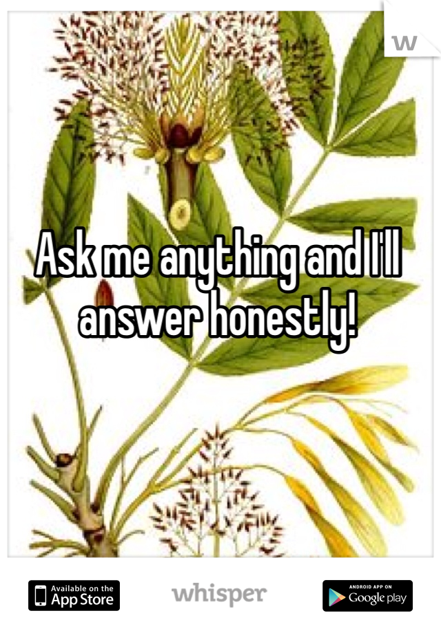 Ask me anything and I'll answer honestly! 