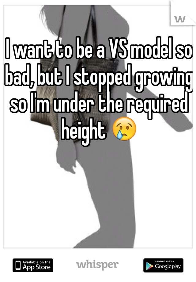 I want to be a VS model so bad, but I stopped growing so I'm under the required height 😢