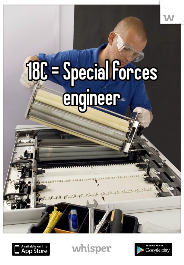 18C = Special forces engineer 