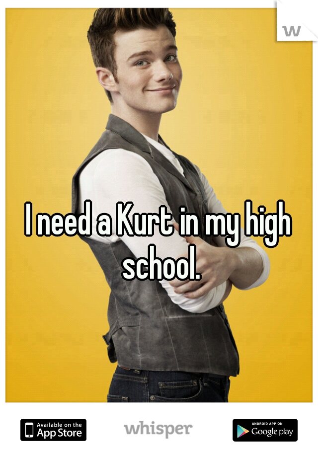 I need a Kurt in my high school.
 
