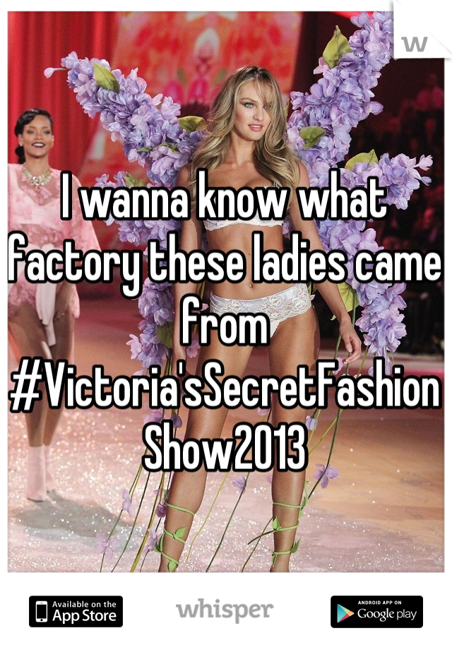 I wanna know what factory these ladies came from 
#Victoria'sSecretFashionShow2013