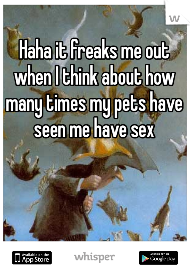 Haha it freaks me out when I think about how many times my pets have seen me have sex