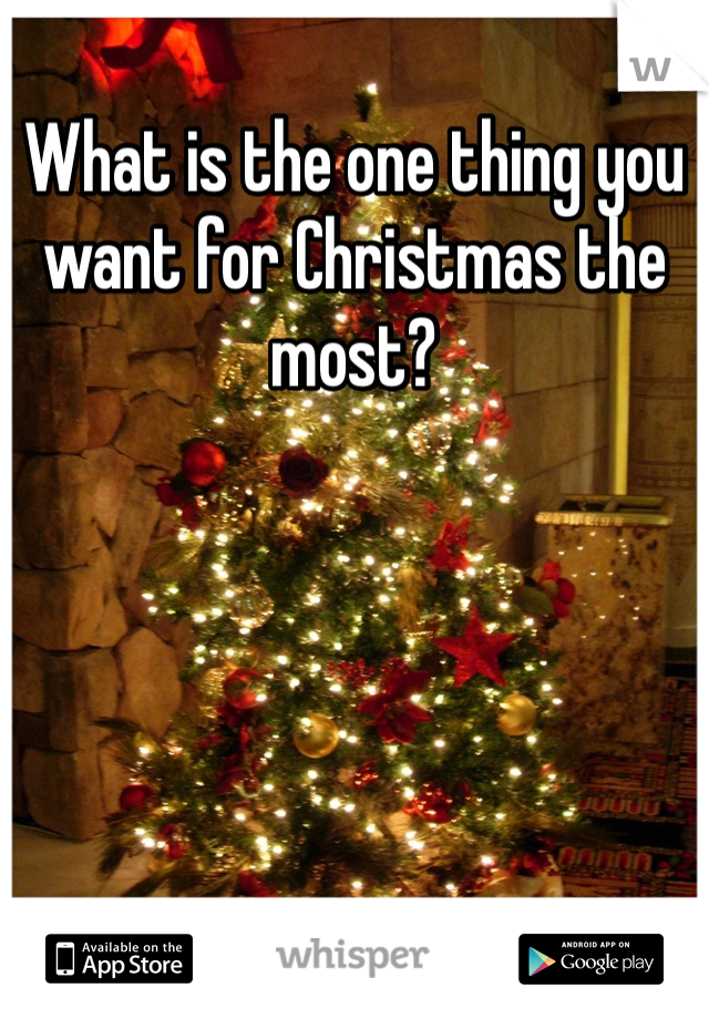 What is the one thing you want for Christmas the most? 