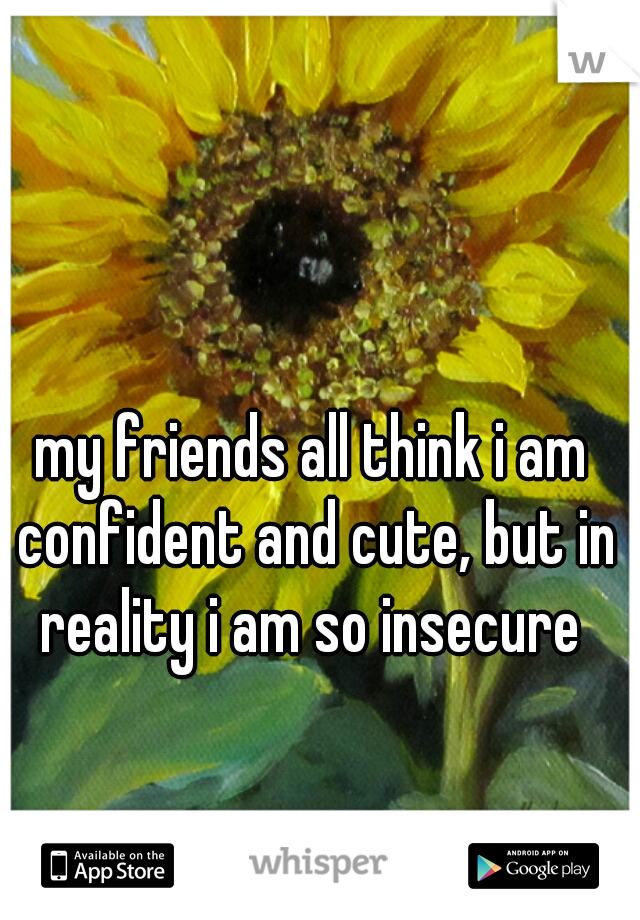my friends all think i am confident and cute, but in reality i am so insecure 