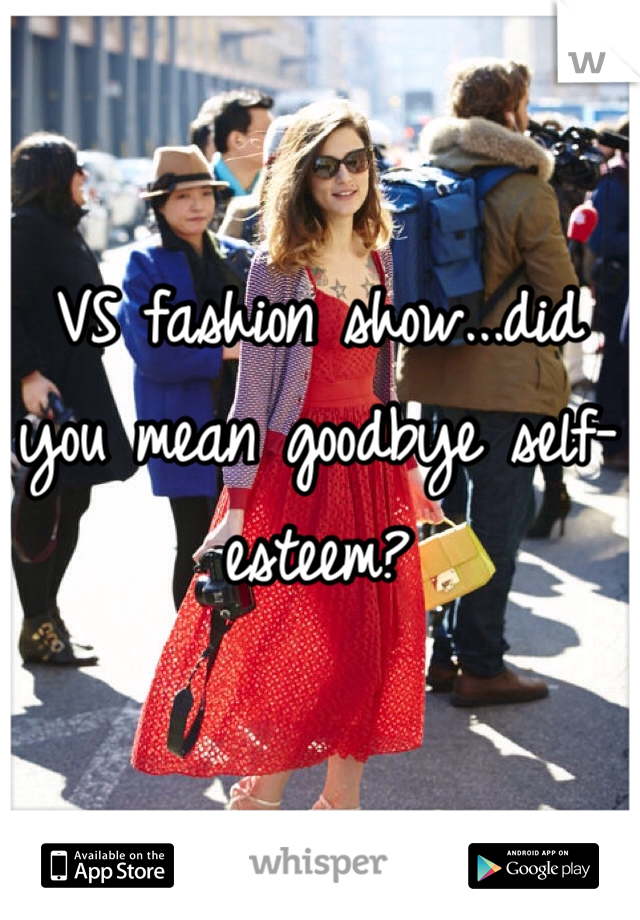 VS fashion show...did you mean goodbye self-esteem? 