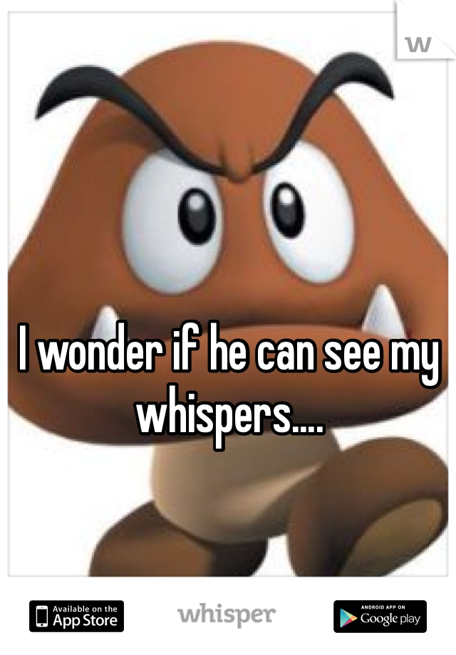 I wonder if he can see my whispers....