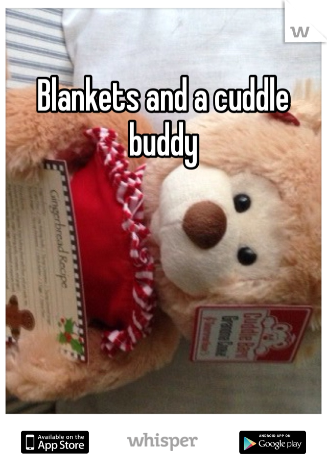 Blankets and a cuddle buddy