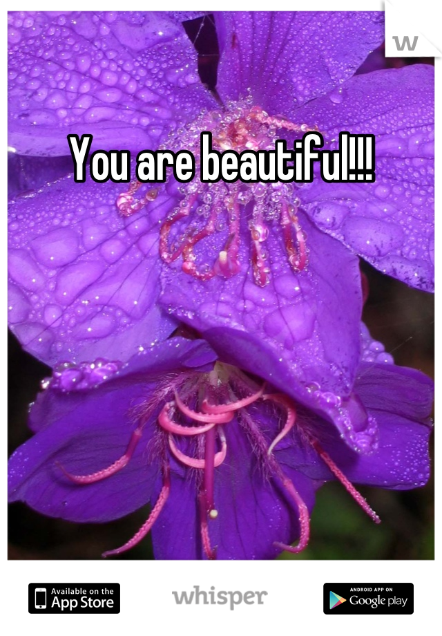 You are beautiful!!!