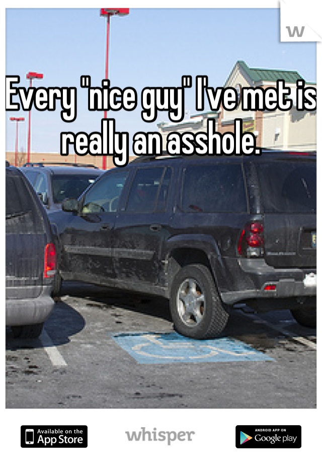Every "nice guy" I've met is really an asshole.