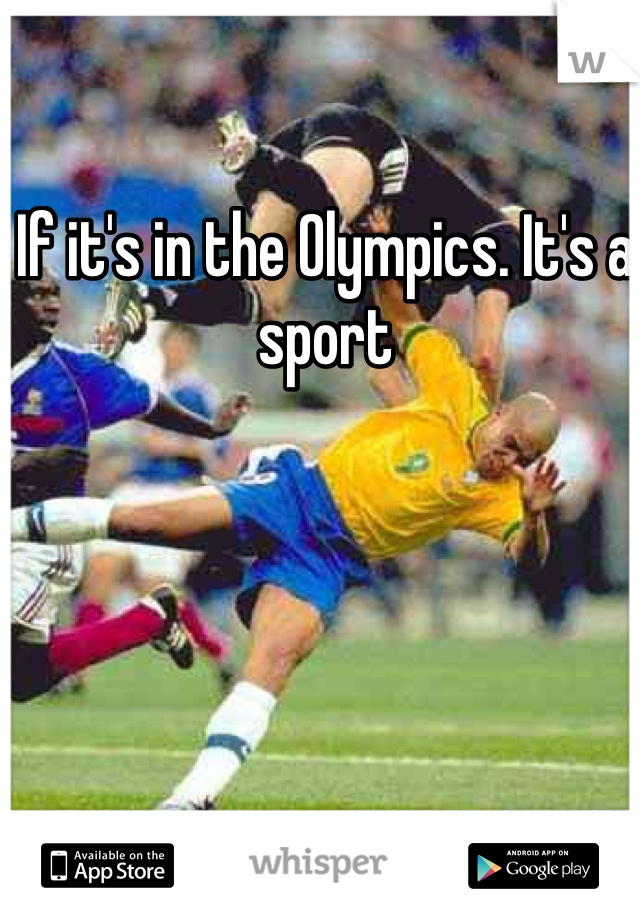 If it's in the Olympics. It's a sport