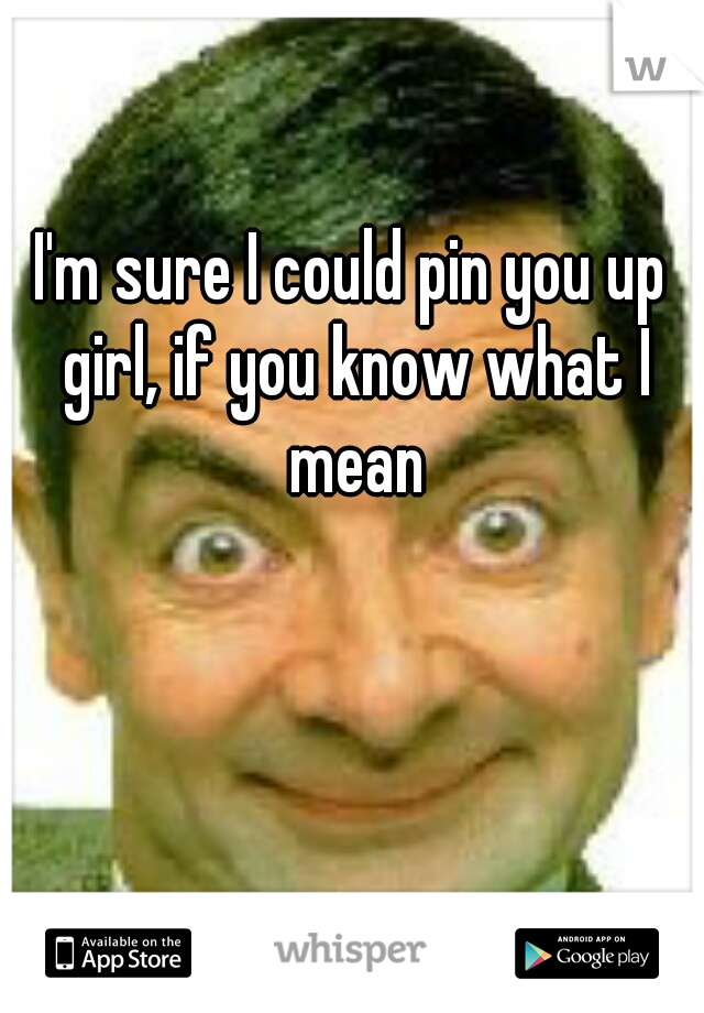 I'm sure I could pin you up girl, if you know what I mean
