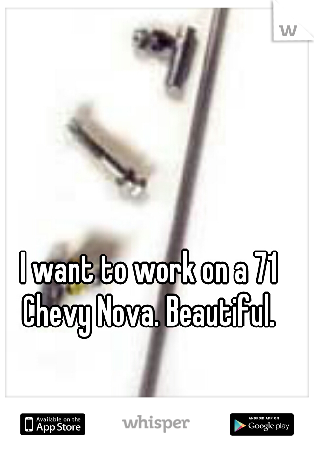 I want to work on a 71 Chevy Nova. Beautiful. 